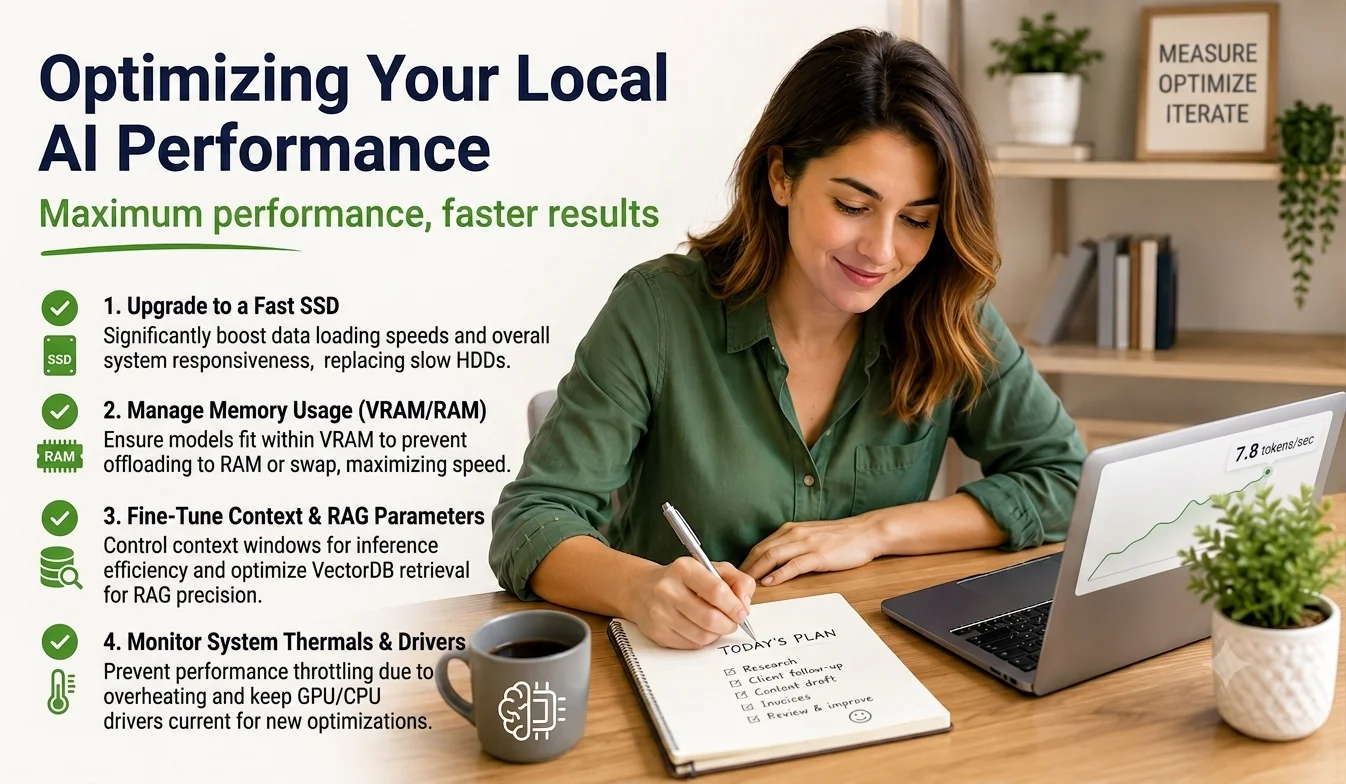 How to Optimize Local AI Performance: Faster Inference, RAG, Context Windows & Memory Optimization